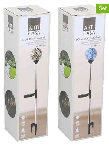 Arti Casa 2-delige set: ledsolartuinsteker - (H)65 x Ø 9 cm (verrassingsproduct)