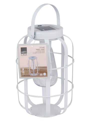 Arti Casa LED-Solarlaterne in Weiß - (H)22 x Ø 14,5 cm