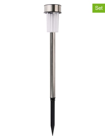 Arti Casa 10er-Set: LED-Solar-Gartenstecker in Silber - (H)36,5 x Ø 4,8 cm