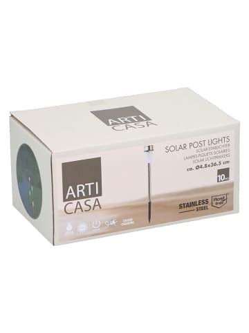Arti Casa 10-delige set: ledsolartuinsteker zilverkleurig - (H)36,5 x Ø 4,8 cm