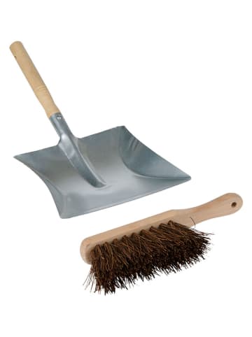 KINZO 2tlg. Set: Schaufel & Handfeger in Silber/ Beige