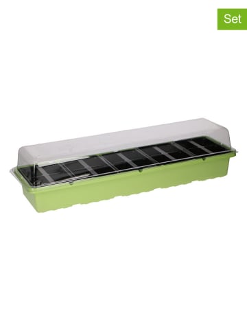 KINZO Mini szklarnie (2 szt.) w kolorze zielonym - 54 x 8 x 16 cm