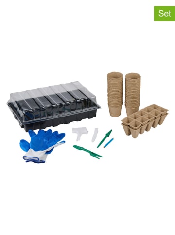 KINZO 67-delige plantenkweekset zwart/lichtbruin