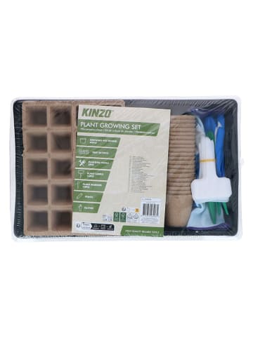 KINZO 67-delige plantenkweekset zwart/lichtbruin