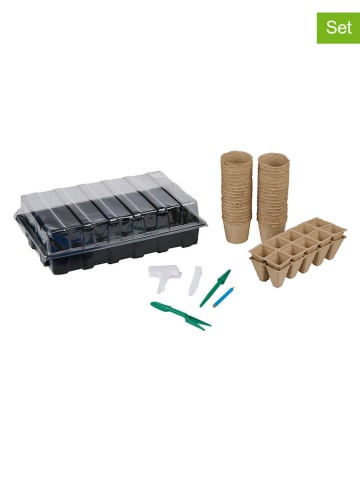 KINZO 66-delige plantenkweekset zwart/lichtbruin