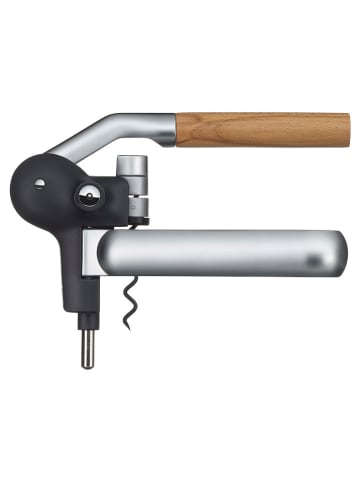 WMF Hebelkorkenzieher ''Baric'' in Silber/ Hellbraun - (B)19 x (H)15 x (T)11 cm