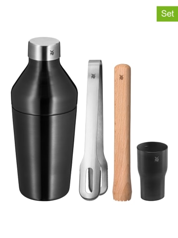 WMF 4tlg. Cocktail-Shaker-Set in Schwarz/ Silber