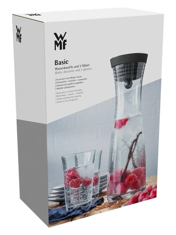 WMF 2tlg. Set: Karaffe und Gläser ''Basic'' in Schwarz