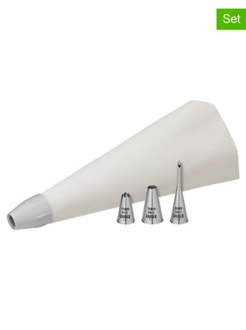 Kaiser 5tlg. Set: Spritzbeutel in Silber/ Weiß