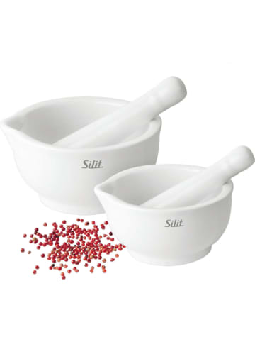 Silit 2tlg. Mörser-Set in Weiß - Ø 10 cm