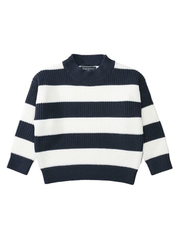 Marc O'Polo Junior Sweter w kolorze granatowo-białym