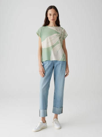 OPUS Shirt "Samelie" lichtgroen/crème