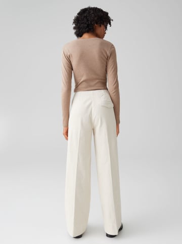 OPUS Spodnie sztruksowe "Mileni" w kolorze białym