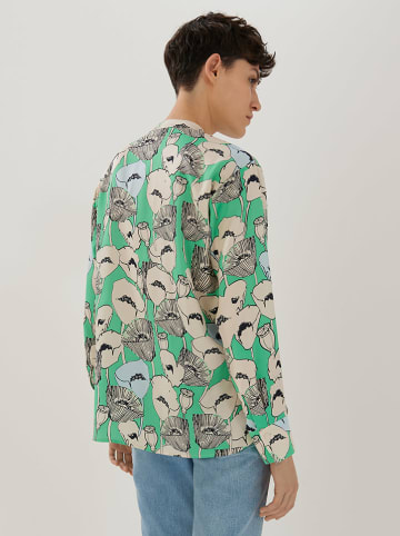 Someday Blouse turquoise/zandkleurig