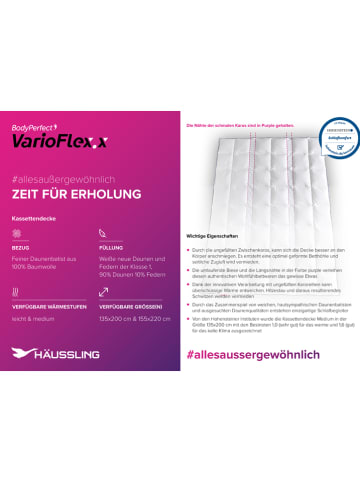 Häussling Bettwaren 4-seizoenen-donsdekbed "VarioFlex.x - medium" wit