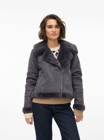 Vero Moda Kunstlederjacke "Peggy" in Grau