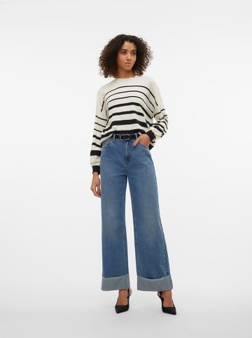 Vero Moda Pullover in Creme/ Schwarz