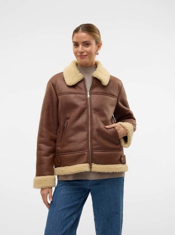 Vero Moda Kurtka "KAY" w kolorze brązowym ze skóry syntetycznej