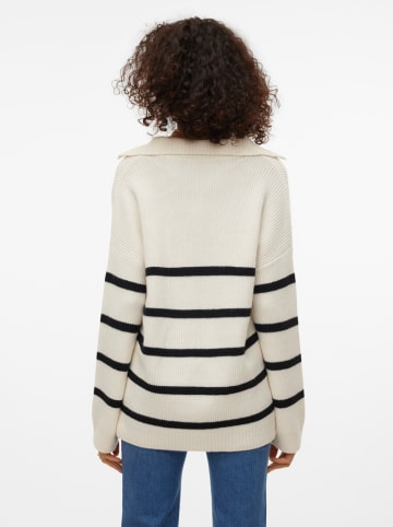 Vero Moda Sweter "Luna" w kolorze kremowo-czarnym