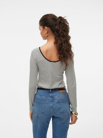 Vero Moda Longsleeve in Weiß/ Schwarz