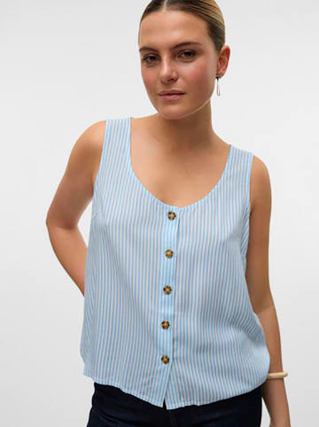 Vero Moda Top in Hellblau/ Weiß