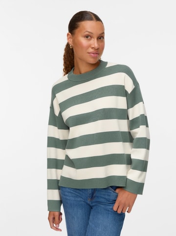 Vero Moda Sweter w kolorze zielono-kremowym