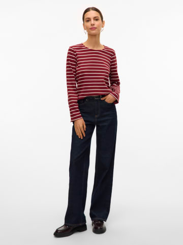 Vero Moda Longsleeve in Rot/ Beige