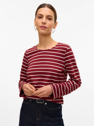 Vero Moda Longsleeve in Rot/ Beige