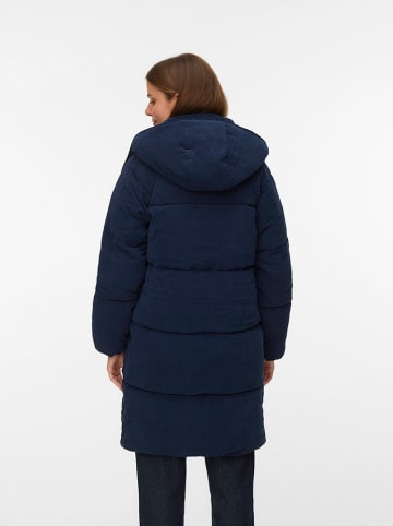 Vero Moda Doorgestikte mantel donkerblauw