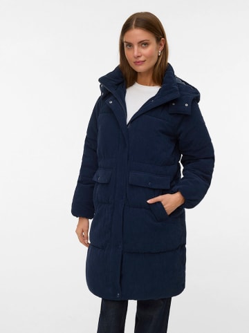 Vero Moda Doorgestikte mantel donkerblauw