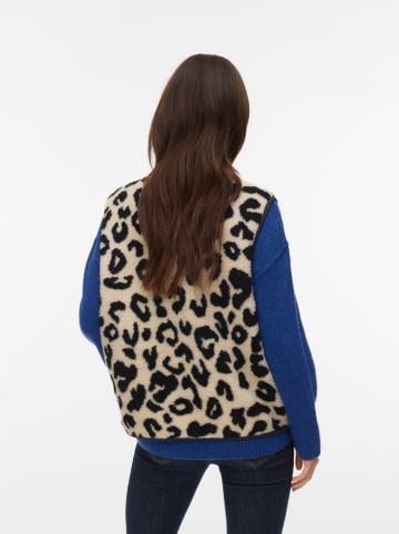 Vero Moda Teddyweste in Beige/ Schwarz