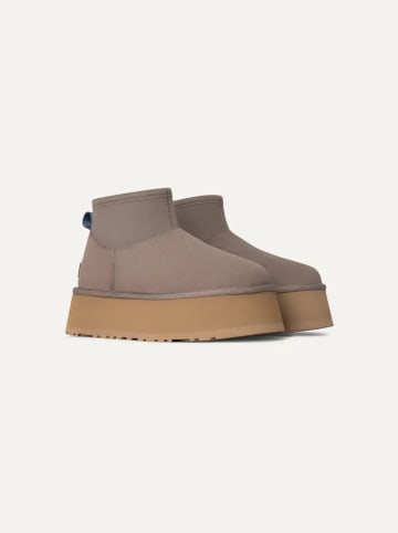 UGG Skórzane botki "Classic Mini Dipper" w kolorze fioletowym