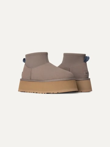 UGG Skórzane botki "Classic Mini Dipper" w kolorze fioletowym