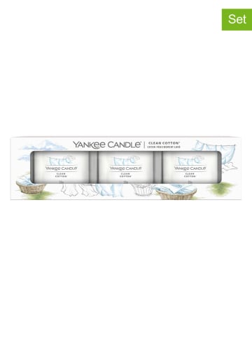 Yankee Candle Świece zapachowe (3 szt.) "Clean Cotton" - 3 x 37 g