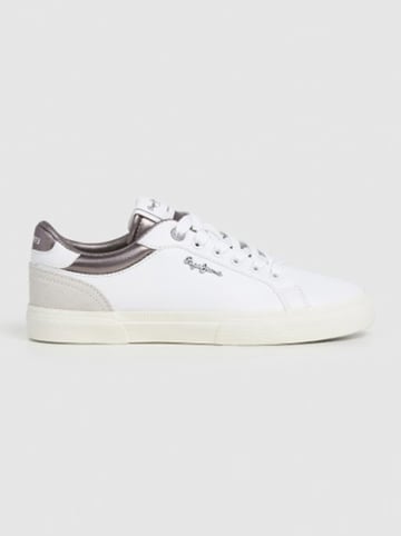 Pepe Jeans FOOTWEAR Sneakers "Kenton Court" in Weiß/ Silber