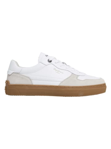 Pepe Jeans FOOTWEAR Leren sneakers "Camden One" wit