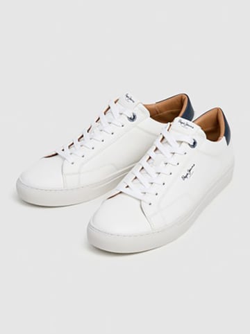 Pepe Jeans FOOTWEAR Sneakers "Joe Basic" wit/donkerblauw