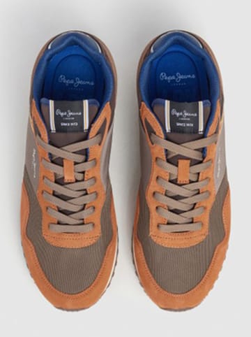 Pepe Jeans FOOTWEAR Sneakers "London Brick" in Hellbraun/ Dunkelblau