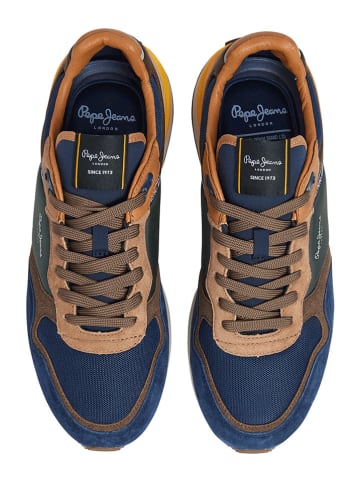 Pepe Jeans FOOTWEAR Sneakersy "Buster Pro" w kolorze granatowo-jasnobrązowym
