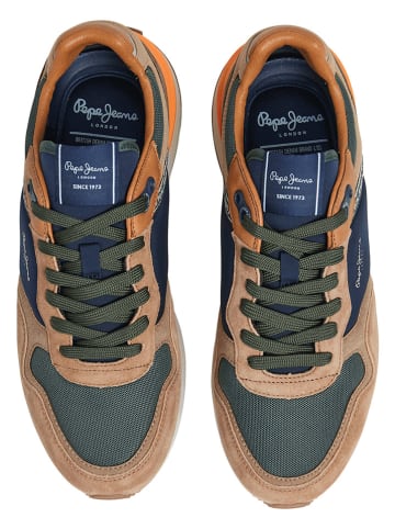 Pepe Jeans FOOTWEAR Sneakersy "Buster Pro" w kolorze zielono-jasnobrązowym