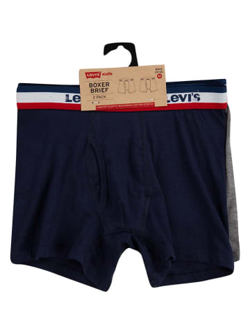 Levi's Kids 2er-Set: Boxershorts in Dunkelblau/ Grau