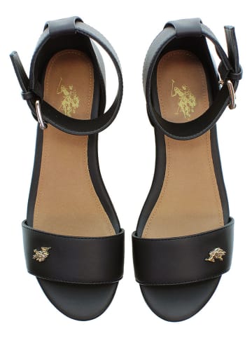U.S. Polo Assn. Keilsandaletten in Schwarz