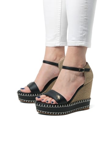 U.S. Polo Assn. Keilsandaletten in Schwarz