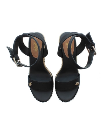 U.S. Polo Assn. Keilsandalen in Schwarz/ Beige