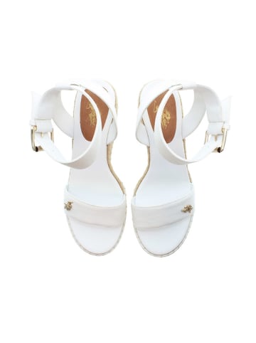 U.S. Polo Assn. Keilsandalen in Weiß/ Beige