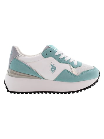 U.S. Polo Assn. Sneakers wit/turquoise