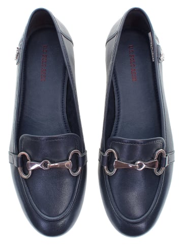 U.S. Polo Assn. Leder-Mokassins in Dunkelblau