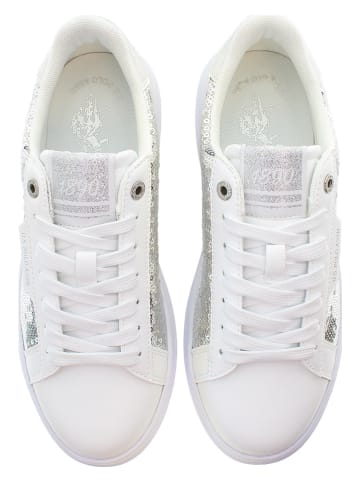 U.S. Polo Assn. Sneakers wit/zilver/zilverkleurig