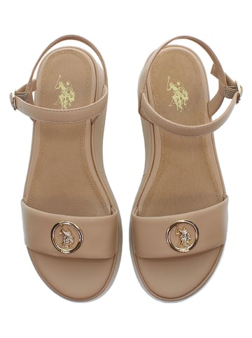 U.S. Polo Assn. Keilsandaletten "Glory" in Hellbraun