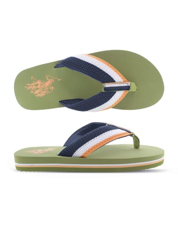 U.S. Polo Assn. Japonki w kolorze khaki ze wzorem